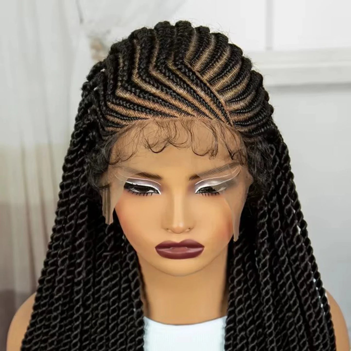 36" Knotless Cornrow Braids Wig | Full Lace | Baby Hair | Black Women