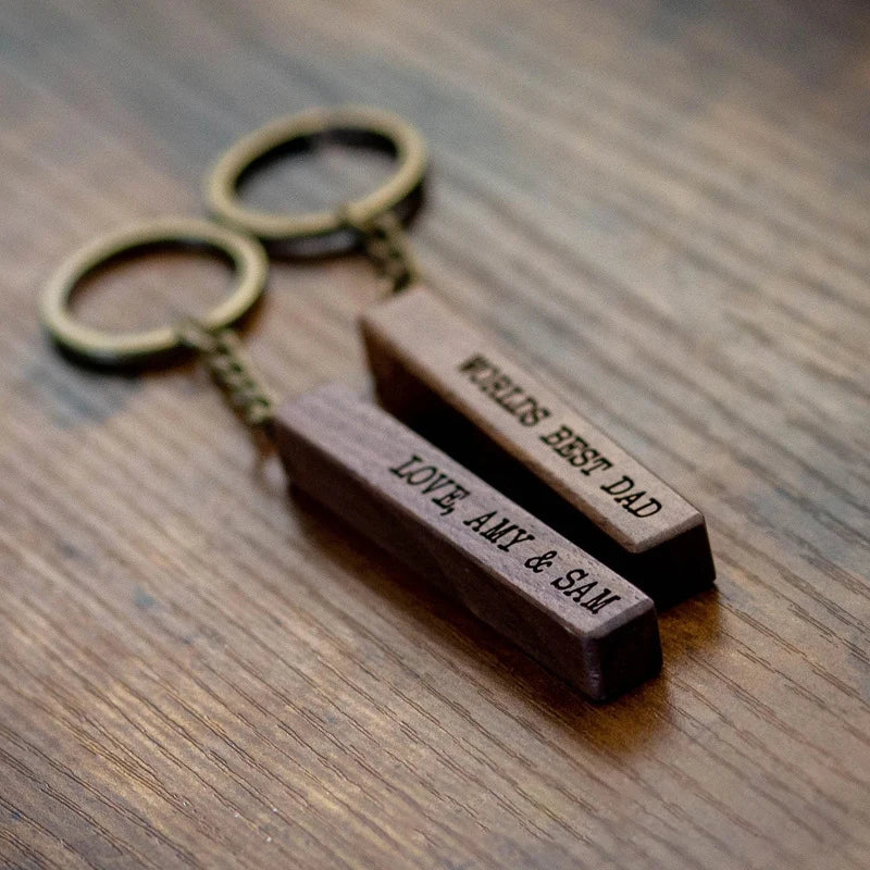 5PCS Walnut Keychain Blank Wooden Keychain Blanks with Leather Strap Unfinished Wooden Keychains for Laser Engraving
