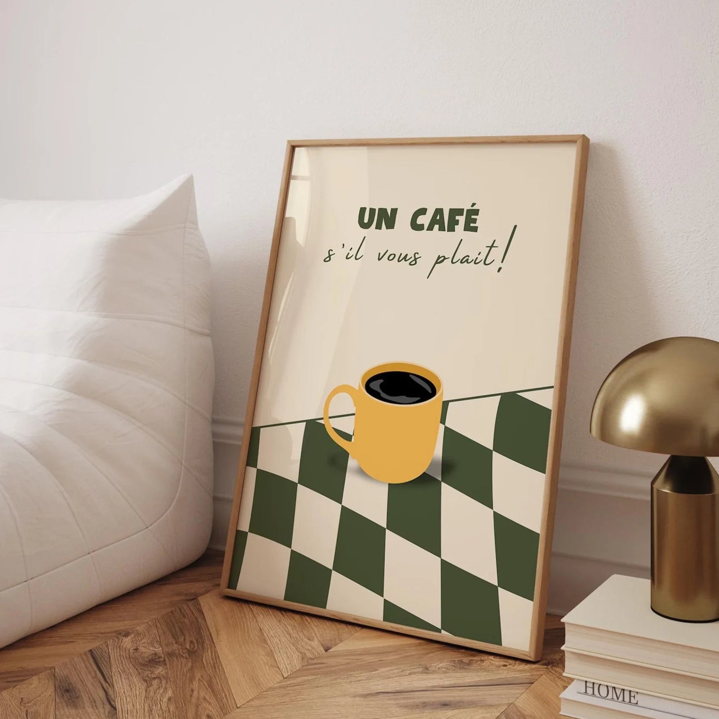 Un Cafe S'il Vous Plait French Cafe Wall Art Print Canvas Painting Poster Picture For Kitchen Living Room,Bedroom Home Decor