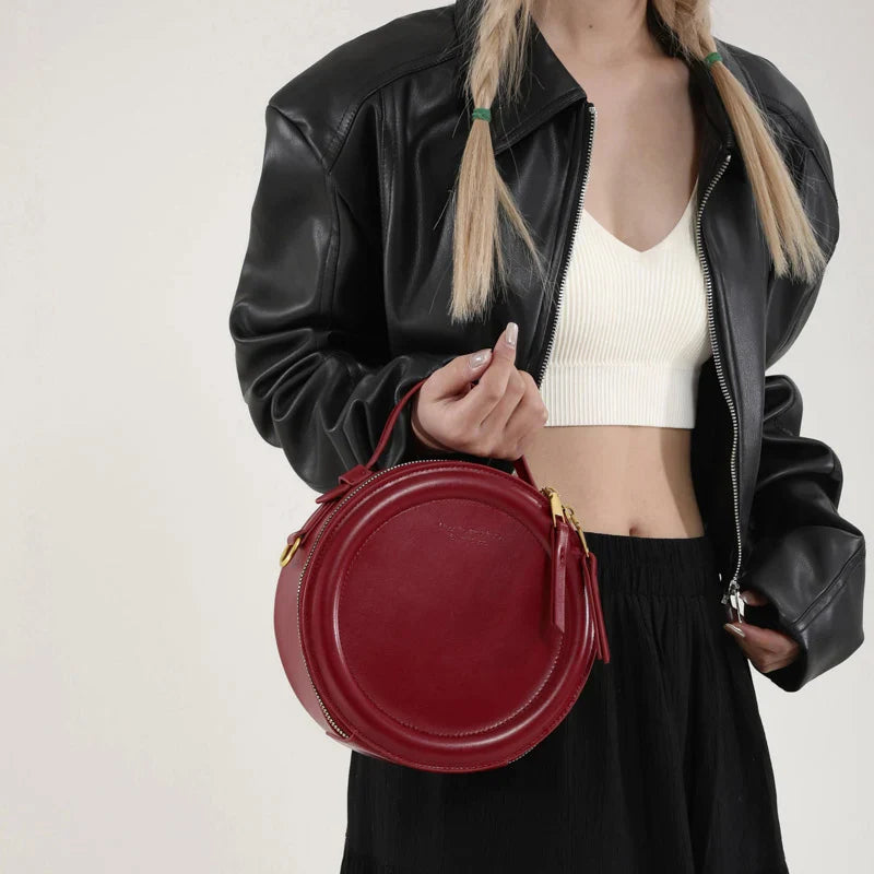 Round Crossbody Bags for Women | High Quality PU Leather Designer Shoulder Bag & Female Clutch Purse (Solid, Soft)