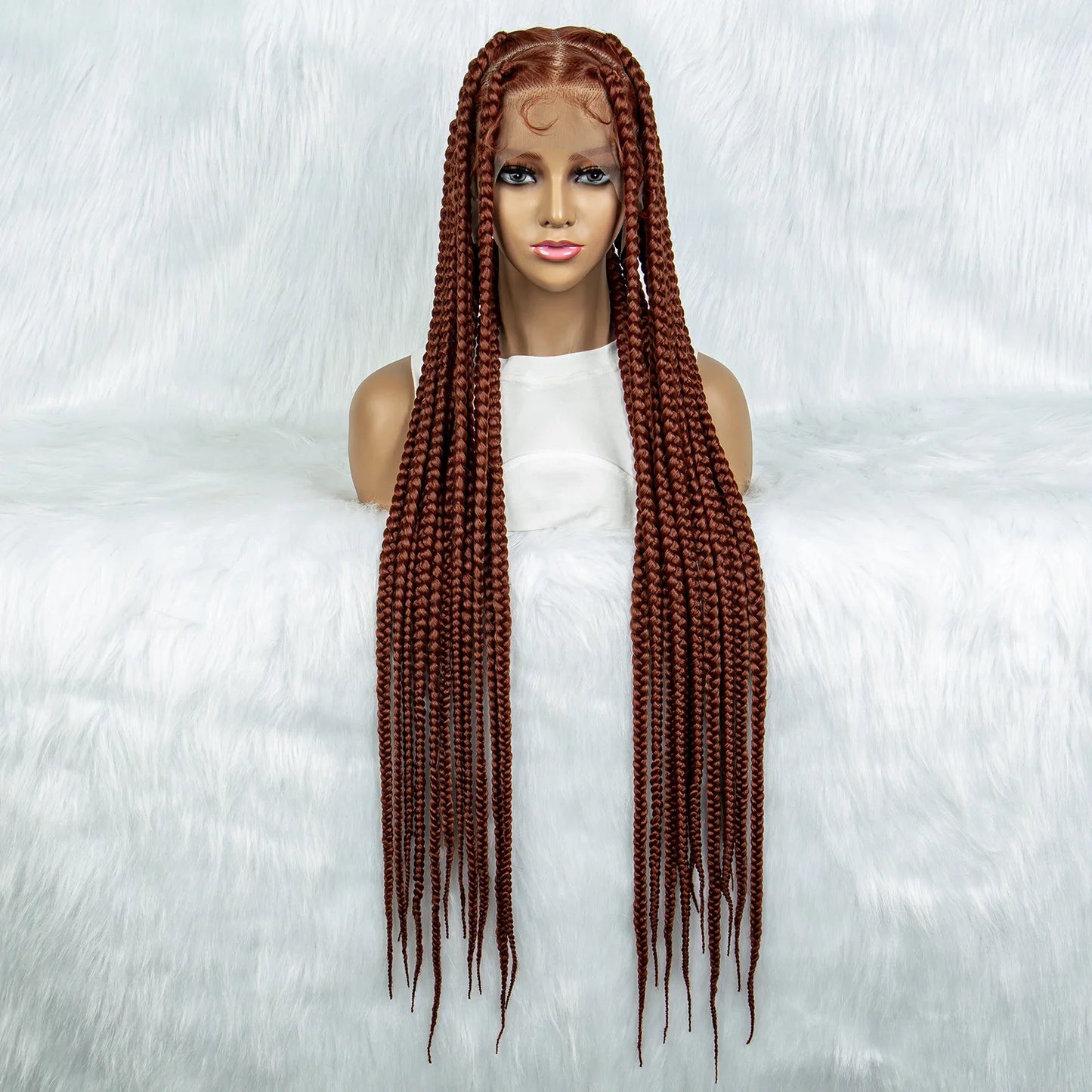 KIMA 36" Colorful Knotless Box Braids Wig | Lace Front & Baby Hair