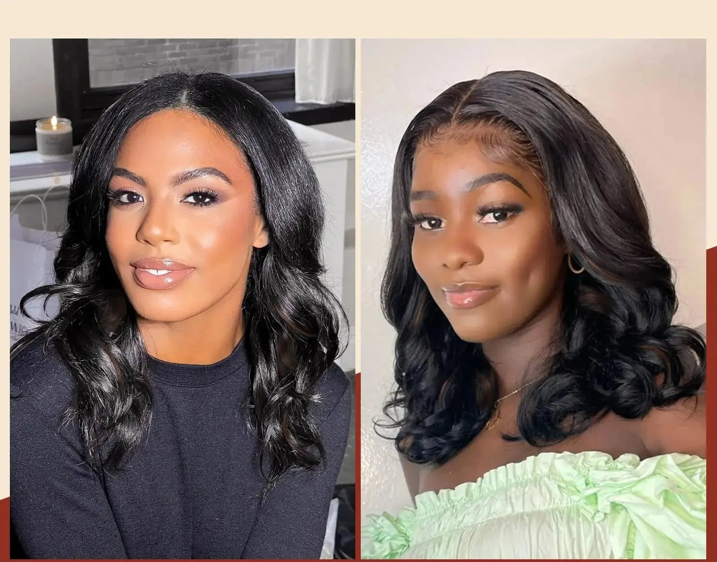 Short Bob | 6X4 | Body Wave Wig | Lace Front | Human Hair | Transparent Lace Closure | Pre-Cut | Pre-Plucked | Glueless | HD | Ready To Wear | Wear and Go