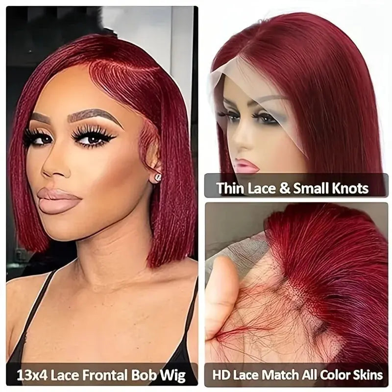 Straight | Short BoB | Lace Front | Human Hair | Glueless | Brazilian | Ready to Wear