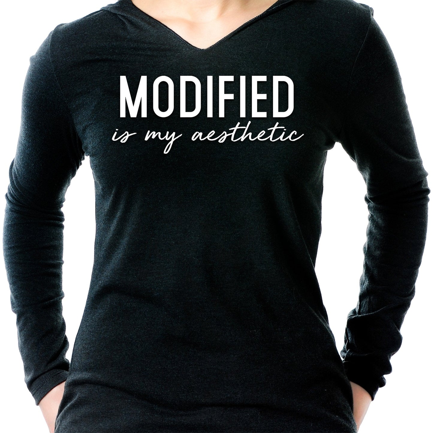 Modified is my Aesthetic  Tapered Long Sleeve Hoodie