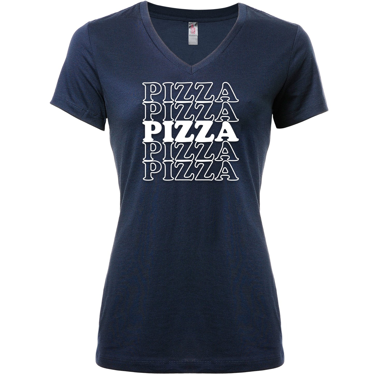 Pizza Pizza Pizza Pizza Pizza Tapered V-Neck Tee Shirt