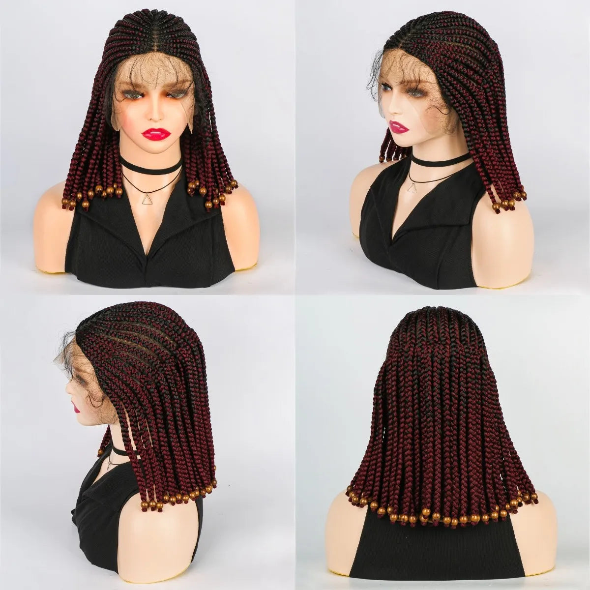14" Short Braided Bob Wig | Lace Front | Heat Resistant | Black Women
