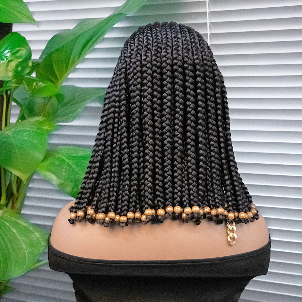 14" Short Braided Bob Wig | Lace Front | Heat Resistant | Black Women