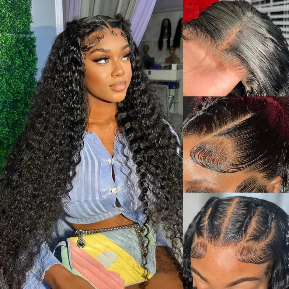 Water Wave Lace Front | Lace Closure | Black | Curly | HD Lace Frontal Human Hair | Glueless | Human Hair | Ready To Wear
