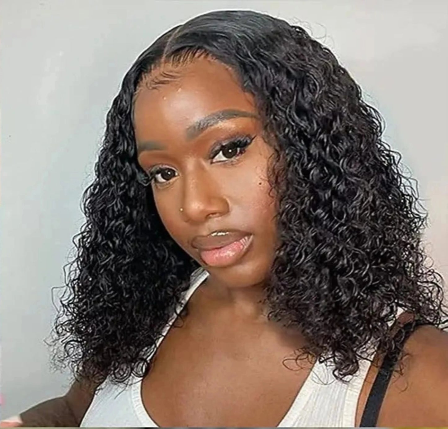 Wear and Go Glueless Short Curly Bob Wig | Deep Wave | 13x5x1 Lace Front | Brazilian Remy Hair
