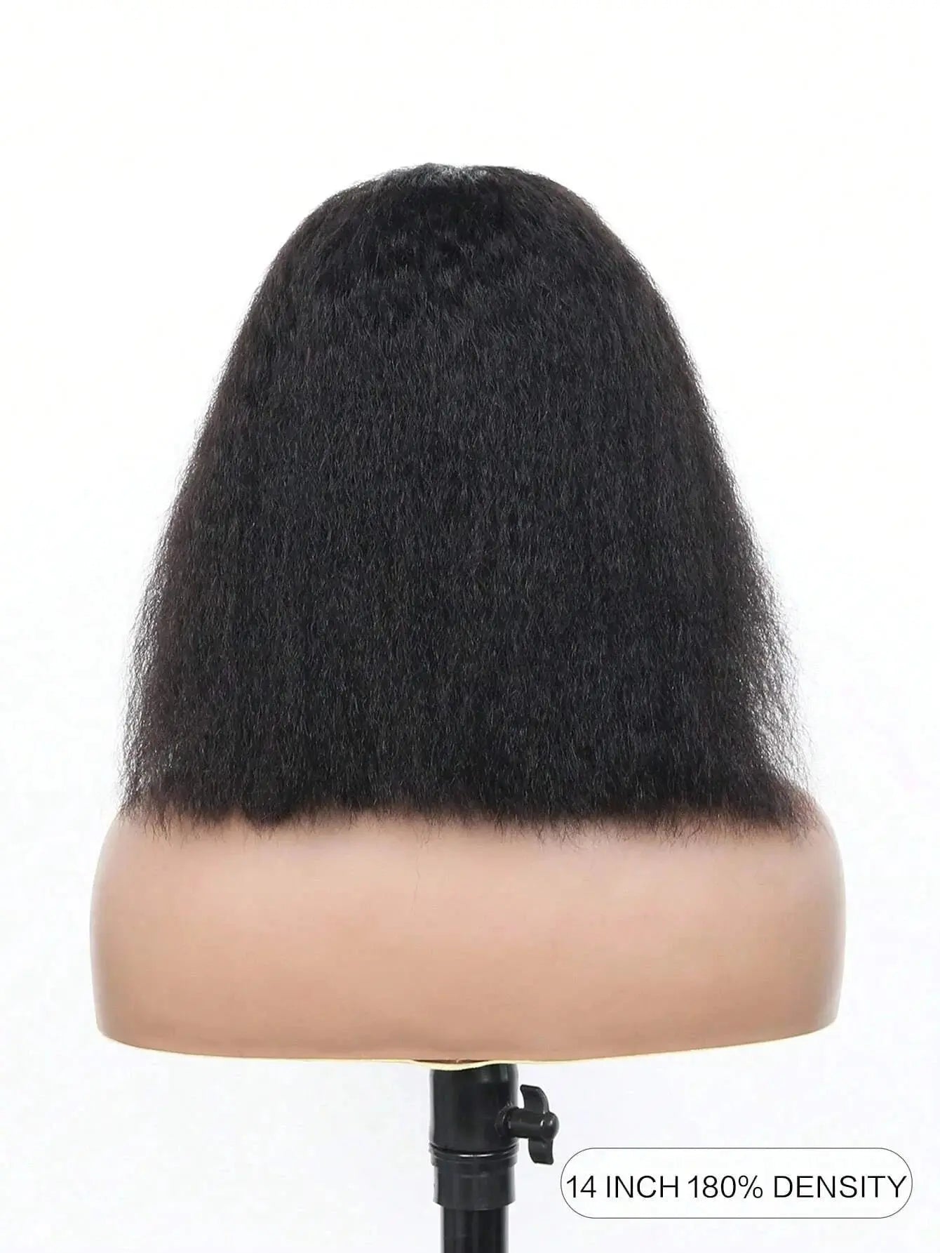 Wear and Go Kinky Straight Short Peruvian Hair Wig