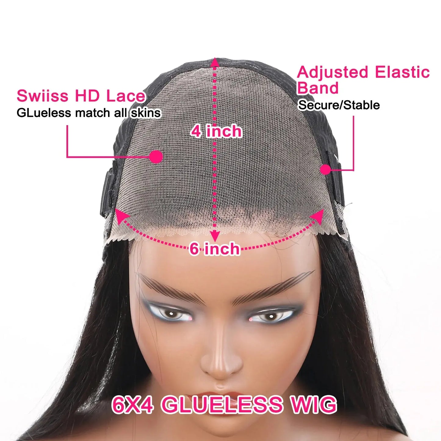 Wear and Go Kinky Straight Short Peruvian Hair Wig