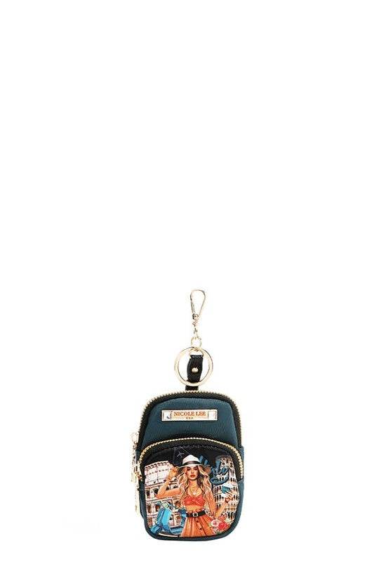 Nicole Lee USA Mini Coin Purse Keychain