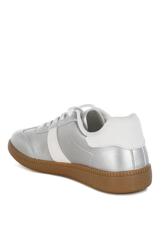 Crossover Lace-Up Metallic Sneaker