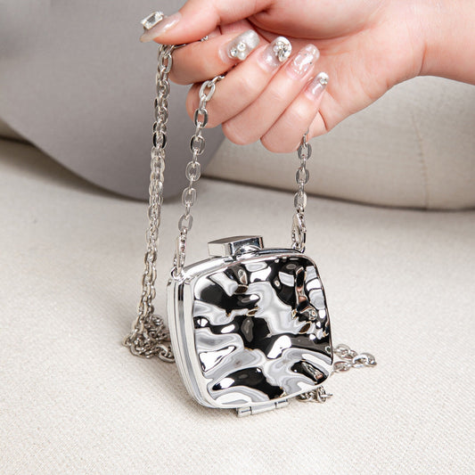 Acrylic Box Bag Summer Lady, Mini Lipstick Air Cushion Storage Bag, Mini Metallic Little Purse, Clutch Purse