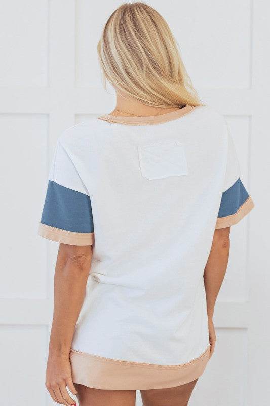 Kensley Patchwork Side Split Tunic Top