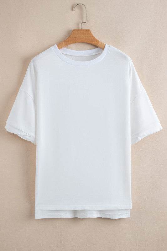 Ayra Loose Half Sleeve Hi Low Hem Top