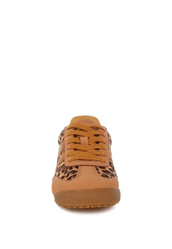 Panther Leopard Print Microfiber Sneakers