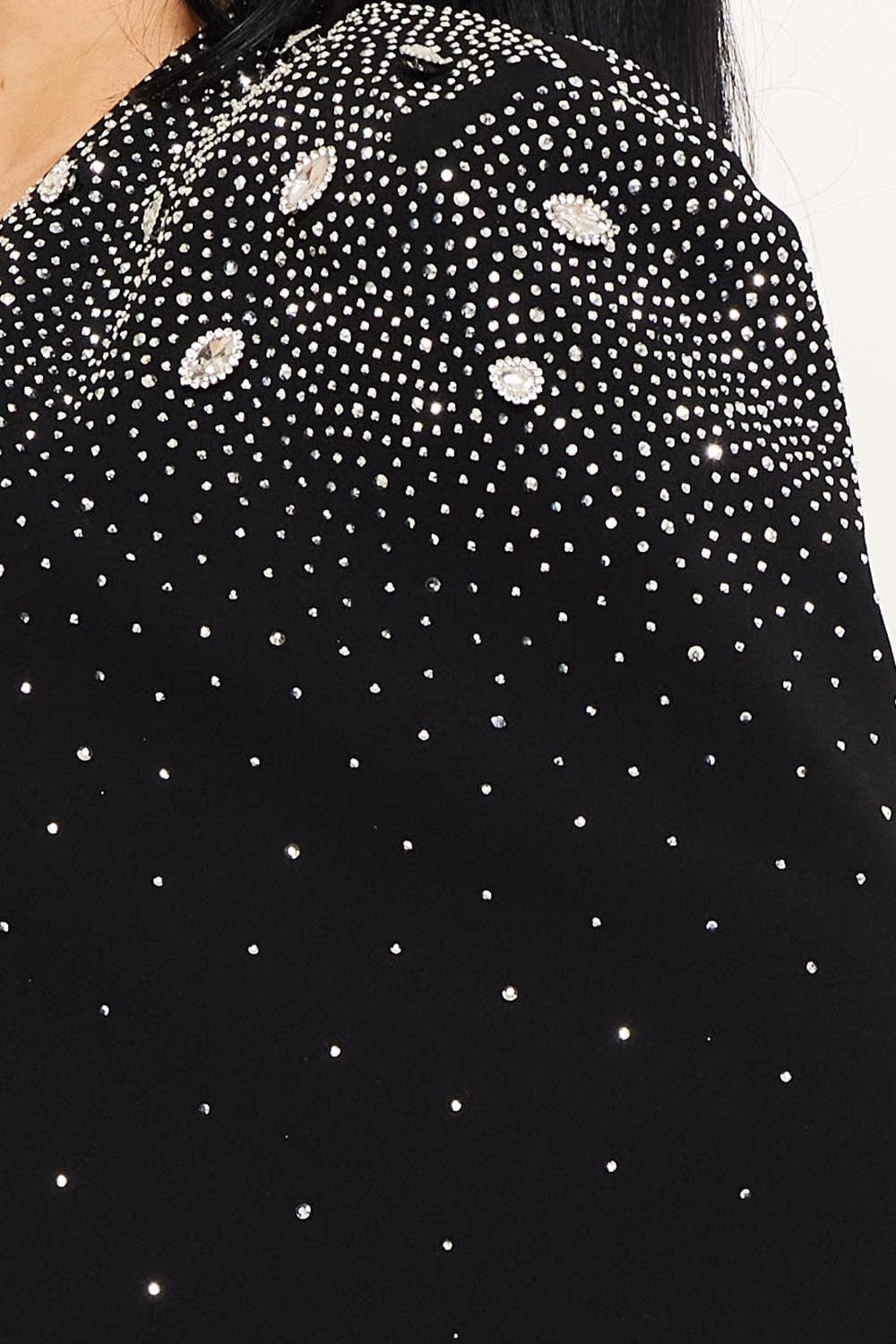 Anastasia Rhinestone Cape Jacket – Luxury Shawl Collar Slim Fit Blazer