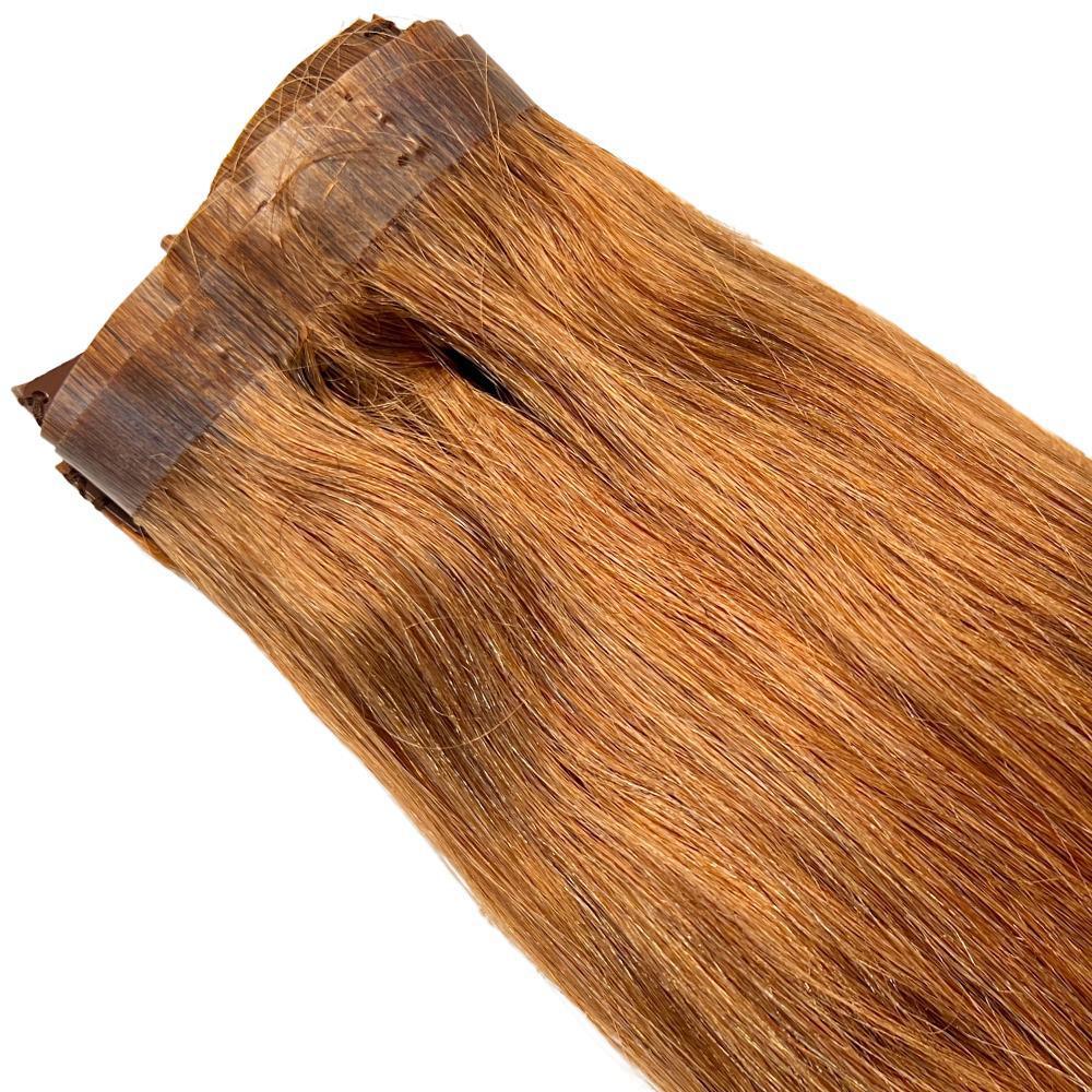 Auburn Seamless Clip-In 100% Human Hair Extensions