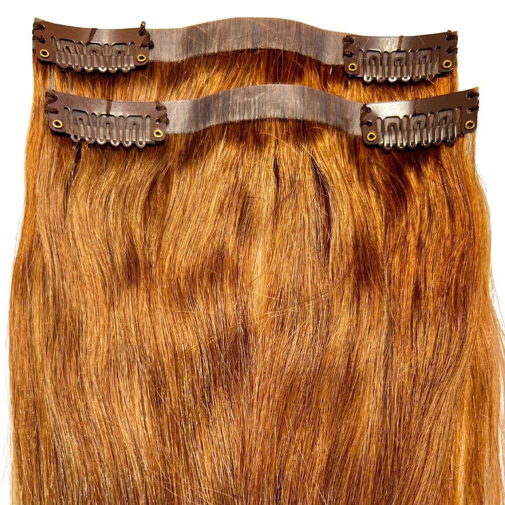Auburn Seamless Clip-In 100% Human Hair Extensions