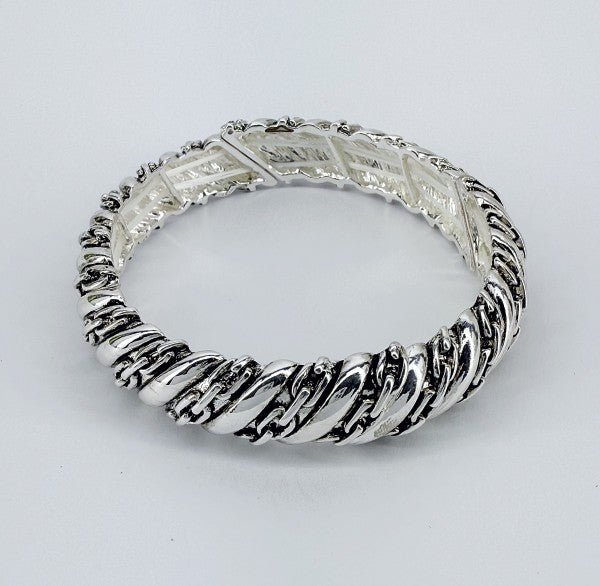 Designer Inspired Two Tone or Silver Finish Stretc