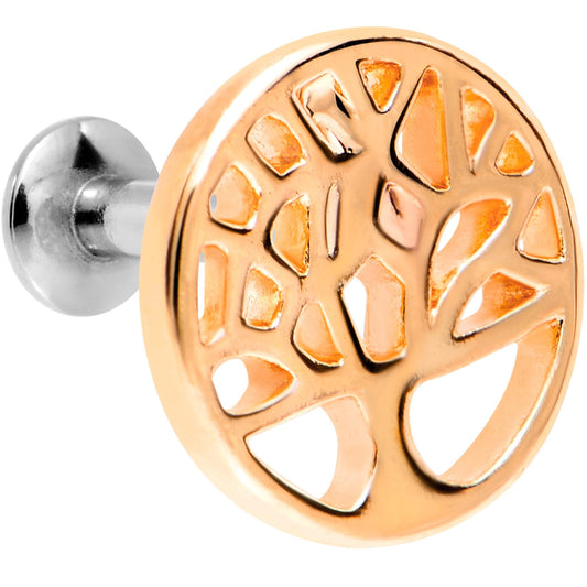 1/4 Rose Gold Tone Tree of Life Cutout Tragus Cartilage Earring