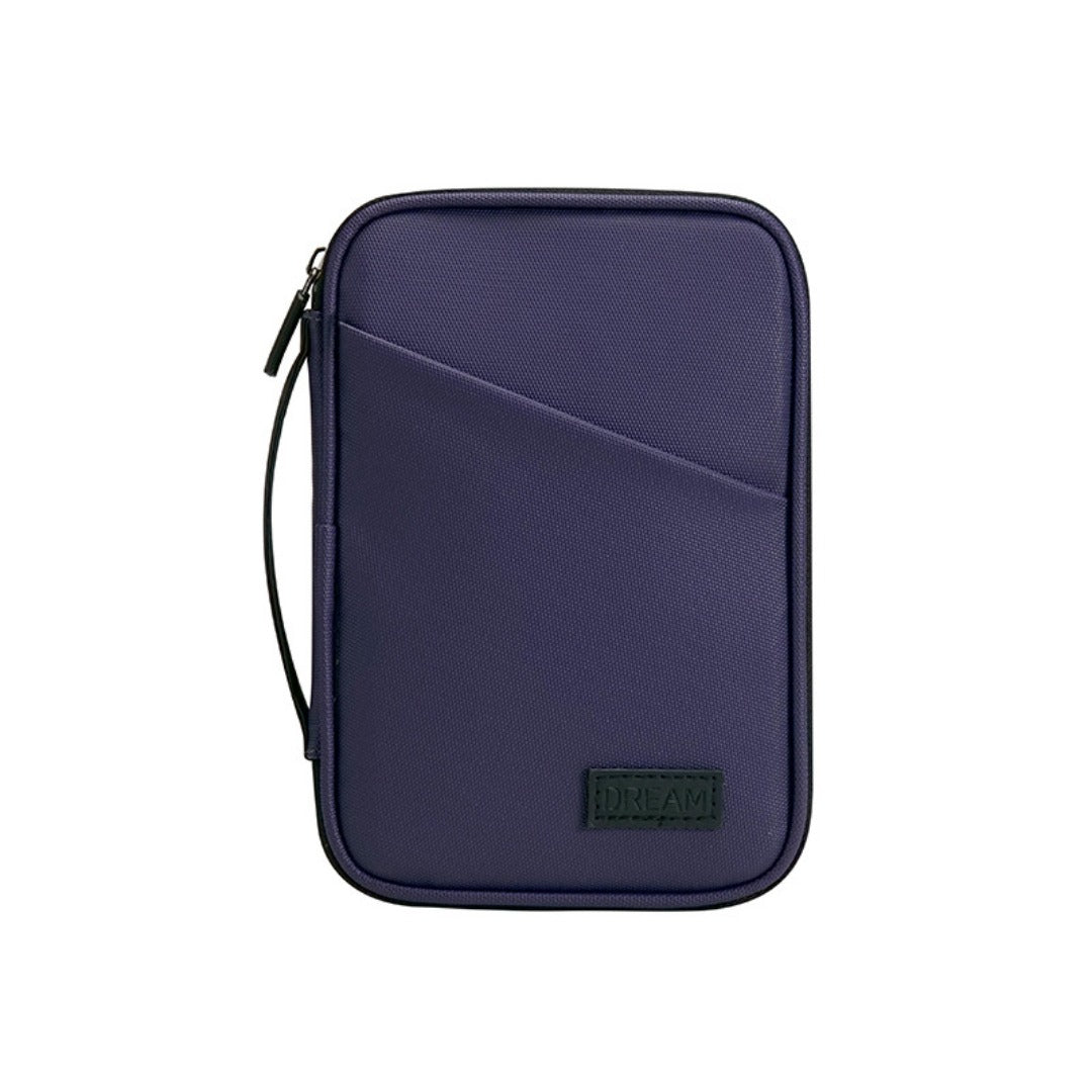 Large capacity passport bag, multi-function document storage bag, PU waterproof travel storage bag, anti-theft tote certificate bag.