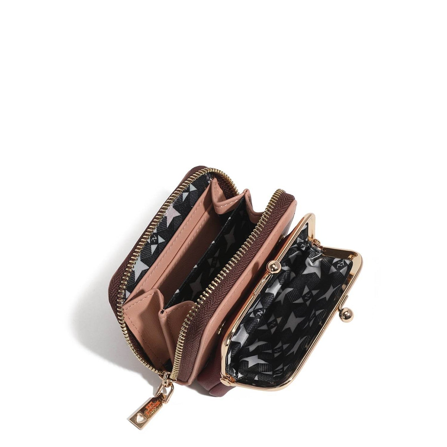 Nicole Lee USA Kiss-Lock Vegan Leather Mini Wallet