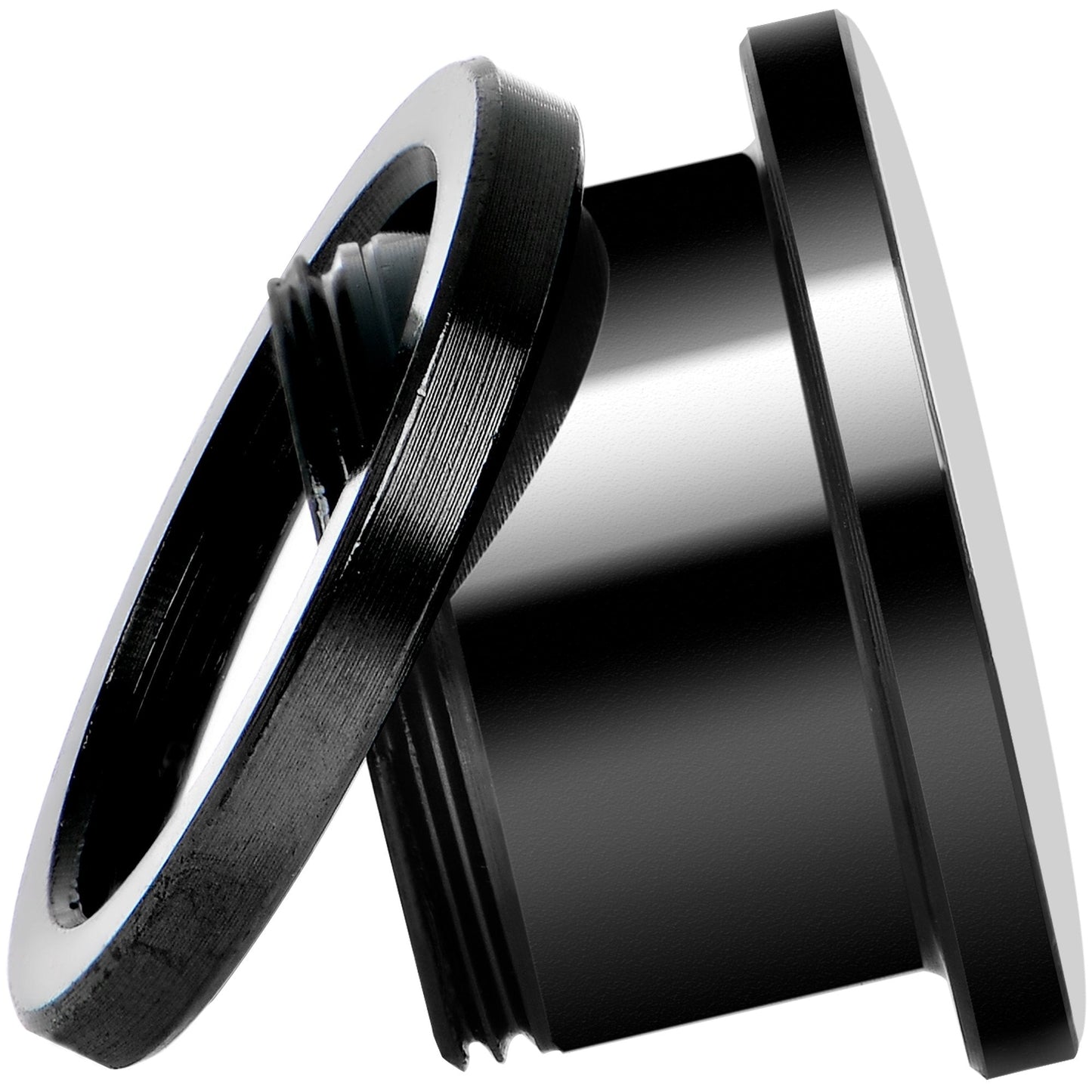 Blue American Flag Black Anodized Screw Fit Plug Set 9/16