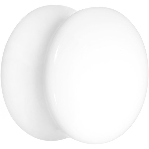 5/8 White Acrylic Saddle Plug Set of 2