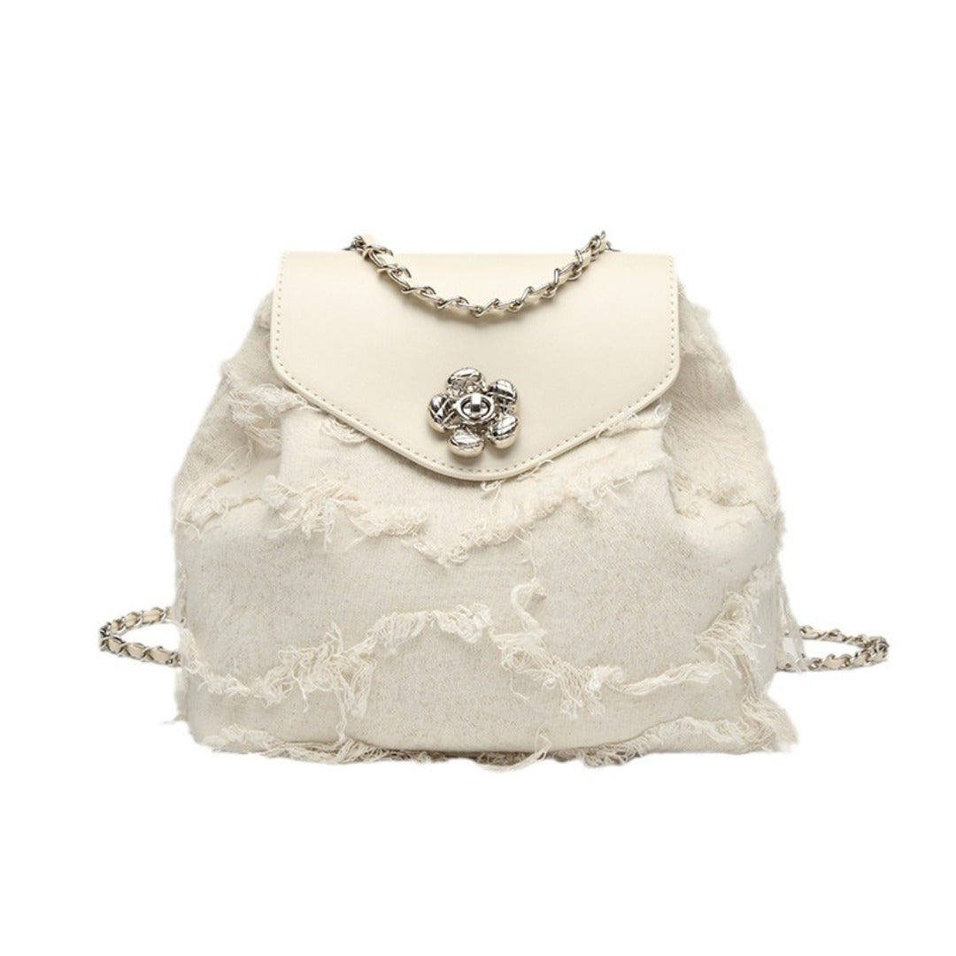 Backpack purse for women, design fashion casual chain backpack, small shoulder backpack