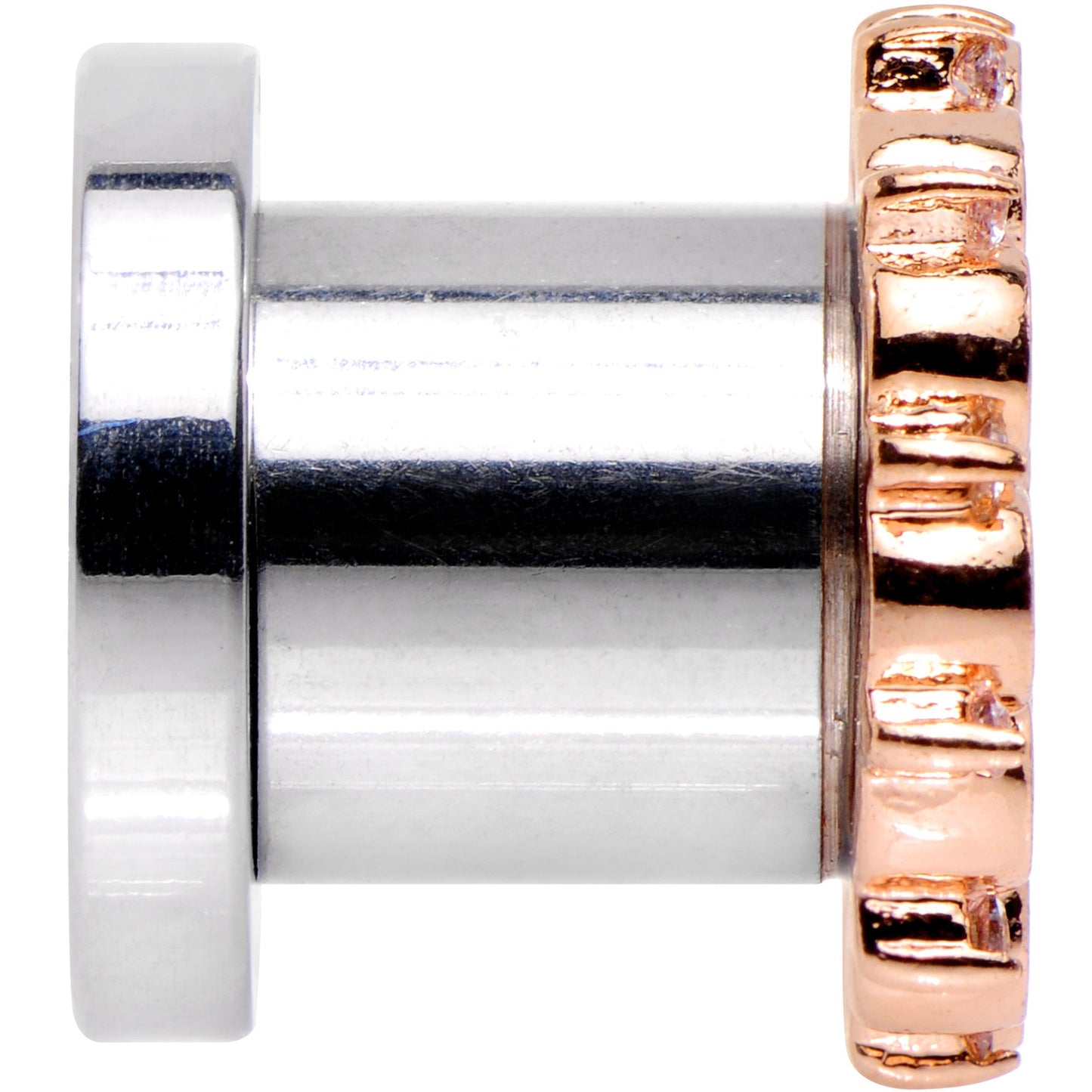 0G Clear Gem Flowering Frame Screw Fit Tunnel Plug Set