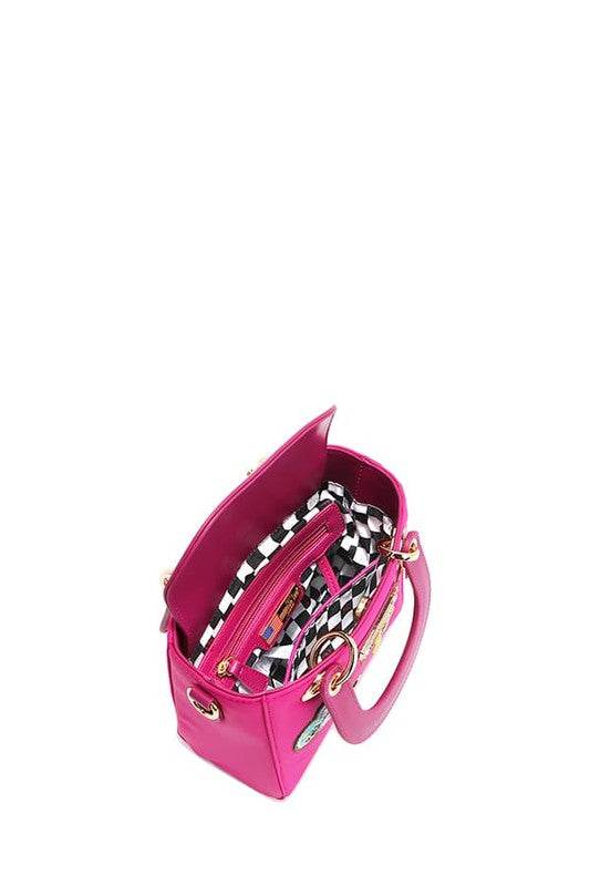Nicole Lee USA Color Patch Handbag with Top Handle