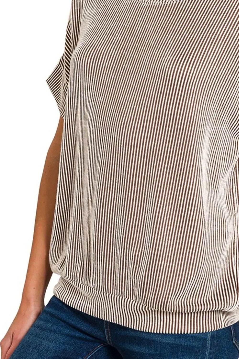 Zenana Corded Rib Short Sleeve T-Shirt