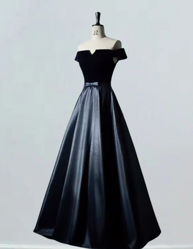 Velvet Off-Shoulder Evening Gown | Women's Prom & Bridesmaid Dress