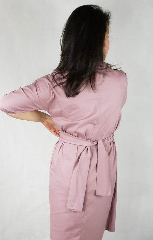 Dress jacket 3/4 sleeve ties in front with pockets