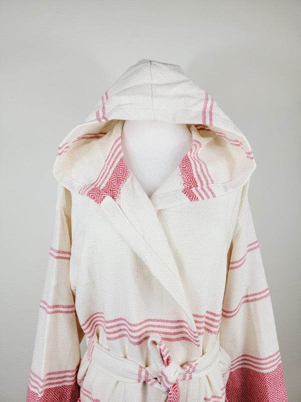 Unisex Robe, Beach or spa Robe with pockets - Red