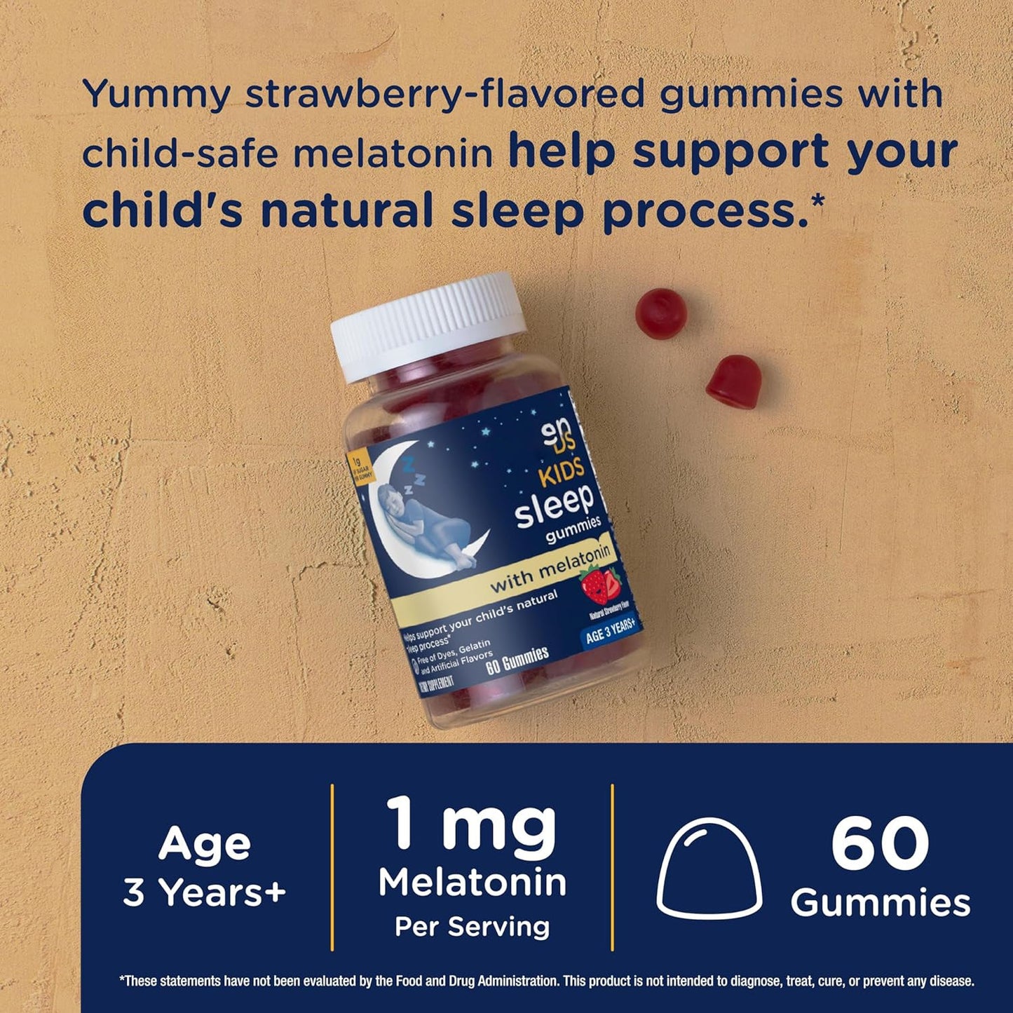 Childrens Melatonin Gummies Strawberry Flavor Functional Gummies