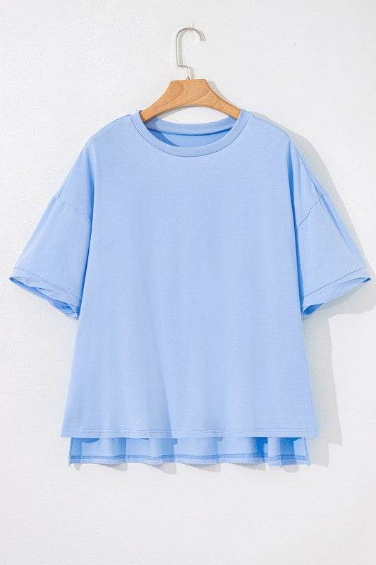 Ayra Loose Half Sleeve Hi Low Hem Top