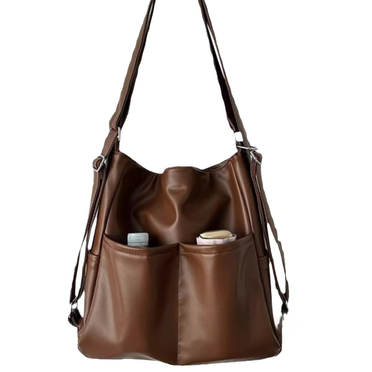 Soft pu backpack purse, women's large capacity three-purpose backpack, commuter tote bag, multifunctional backpack crossbody