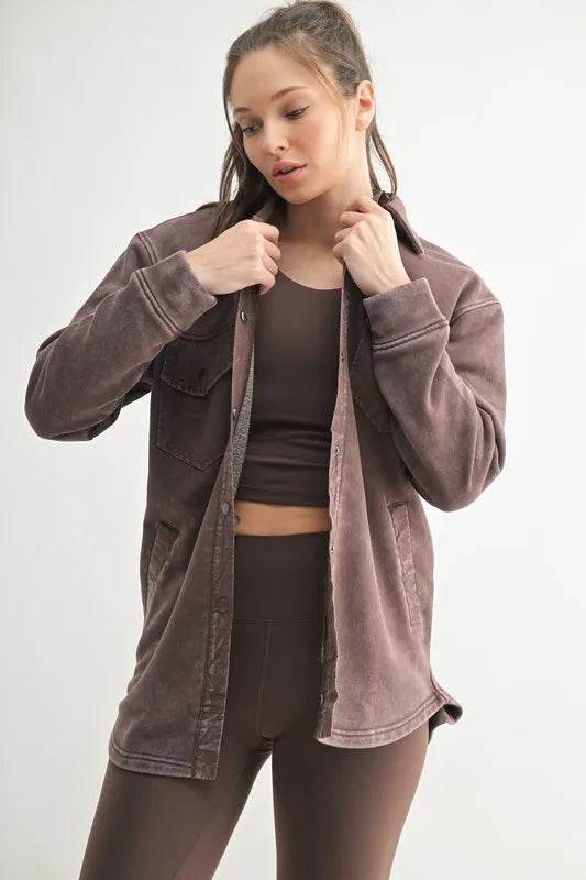 MONO B Snap-On Shacket with Pockets