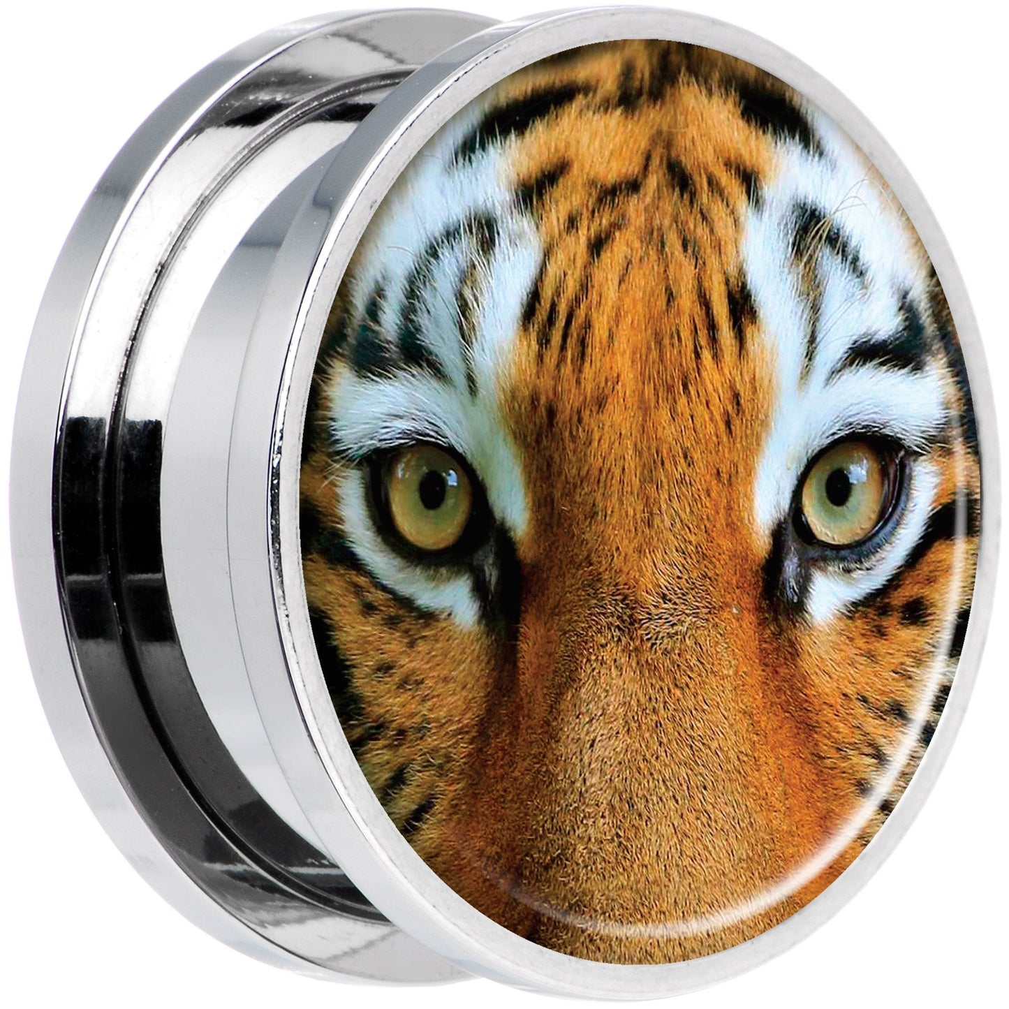 Full Color Tiger Eyes Steel Screw Fit Plug Set 20mm