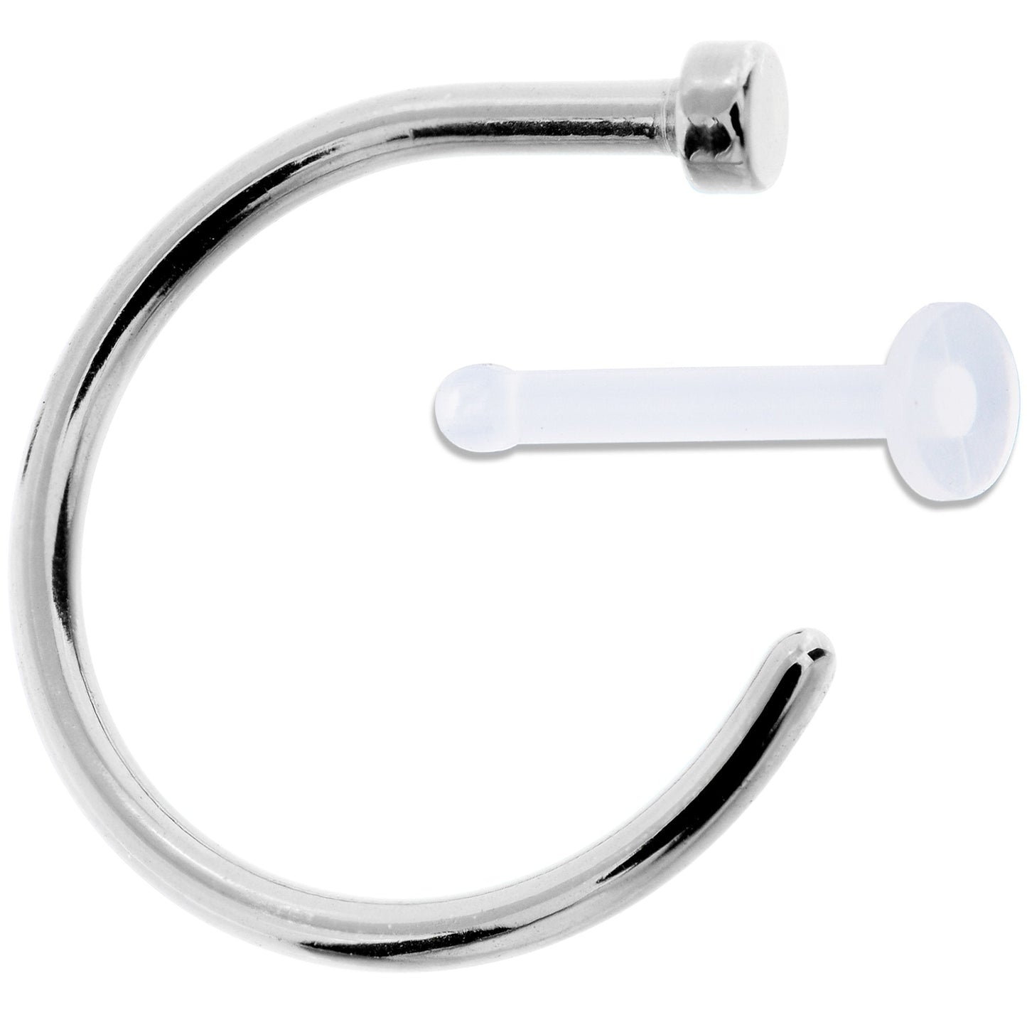 18G 3/8 Pack Set of 5 Assorted Stainless Steel Nose Hoop Rings
