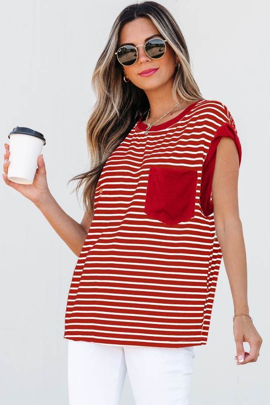 Annika Stripe Round Neck Tank Top