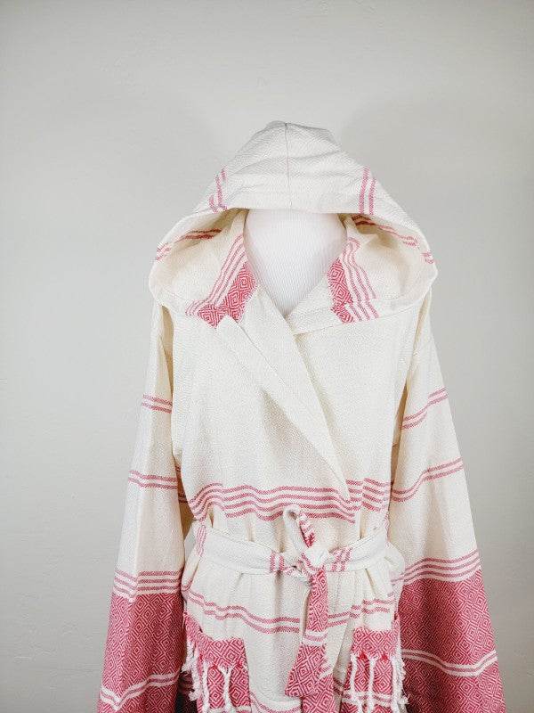 Unisex Robe, Beach or spa Robe with pockets - Red