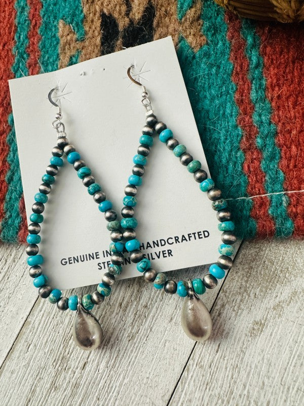 Navajo Turquoise & Sterling Silver Pearl Beaded Ho