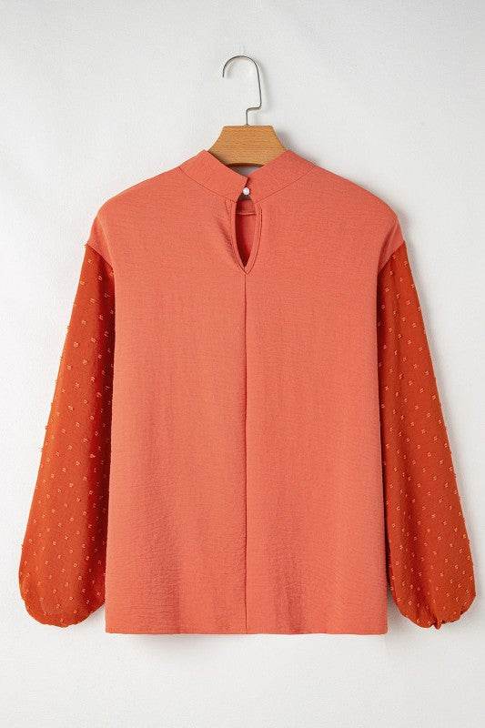 June Swiss Dot Balloon Sleeve Loose Blouse