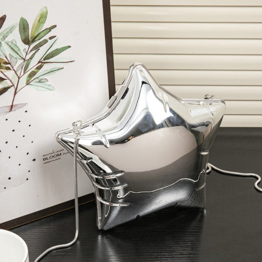 Silver Pentagram Chain evening Bag, Acrylic Mini Change, Key Lipstick Purse, Crossbody Prom Bag, Party Purse, Prom Bags Clutch, Wedding Purse