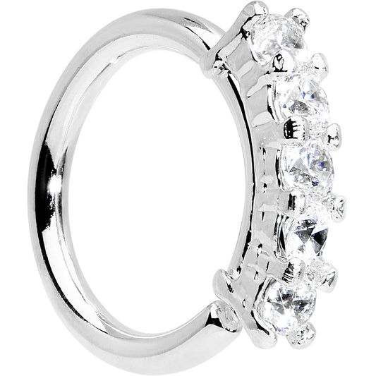 16G 5/16 Clear CZ Quintet Seamless Circular Ring