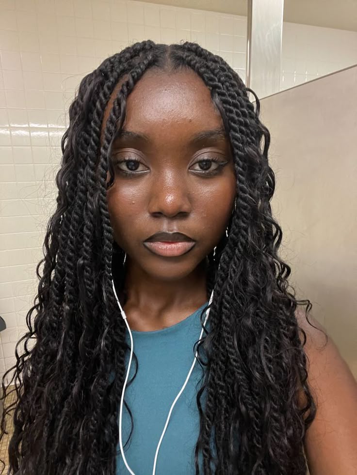 32" Bohemian Twist Braided Full Lace Wig | Curly Ends | Lightweight Synthetic Braids | Black Women